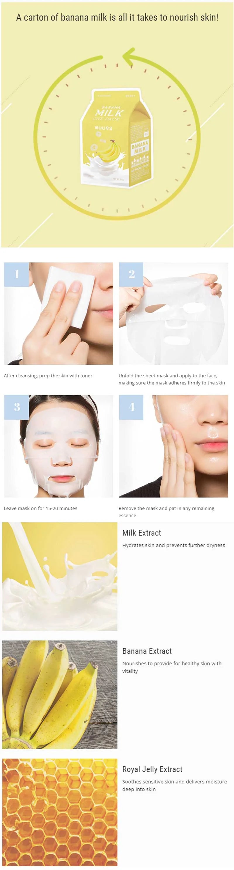 BANANA MILK MASK 1pcs