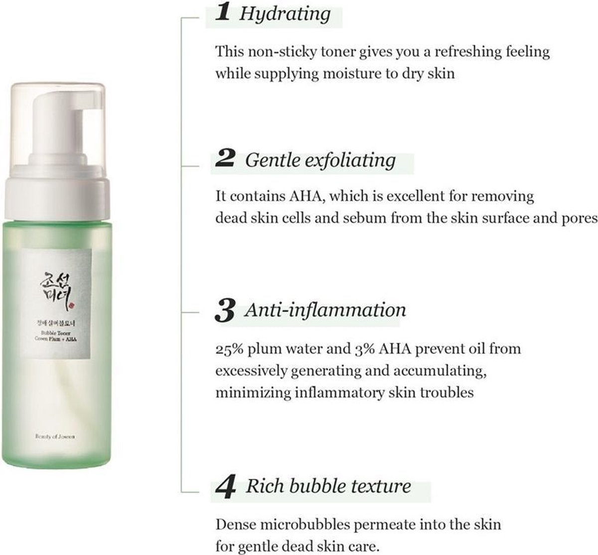 Bubble toner green palm + AHA 150ml